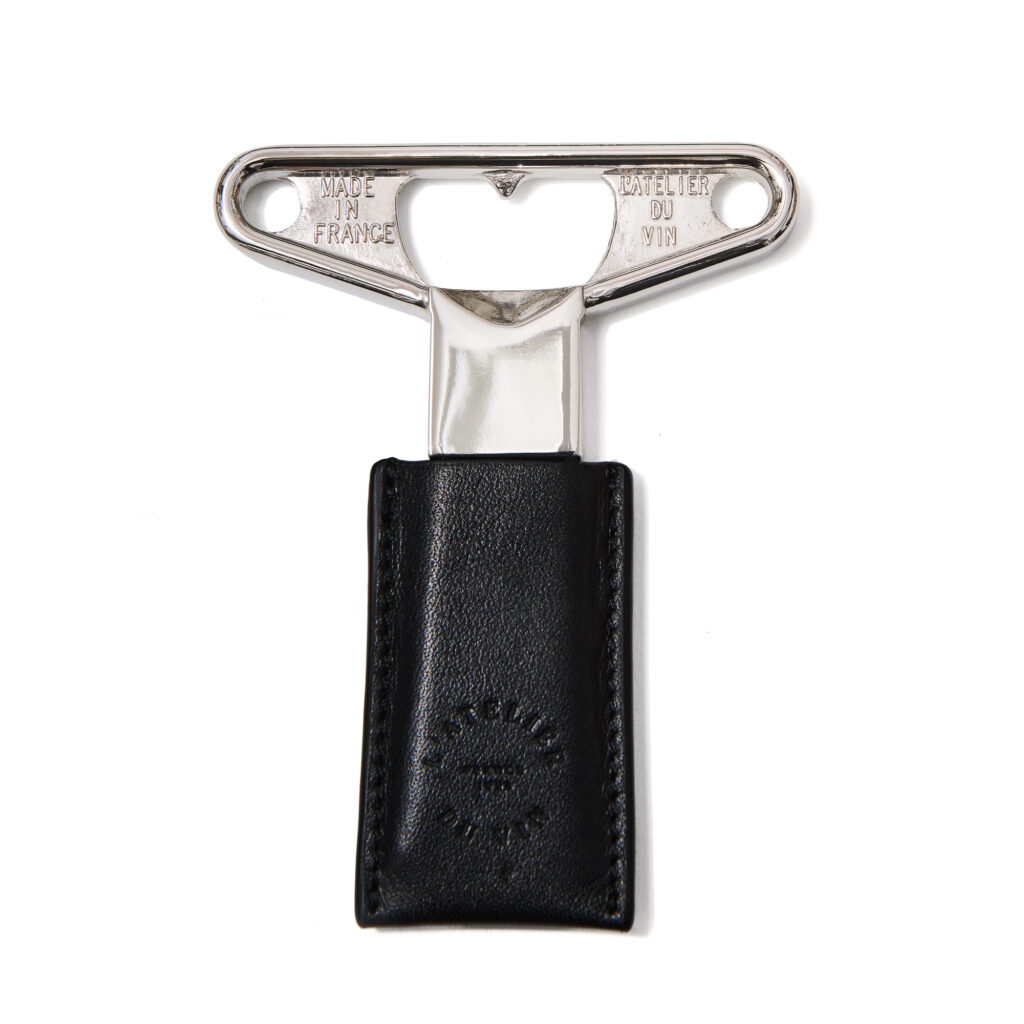 Bilame Silver Signature Two-Prong Wine Opener with leather sheath