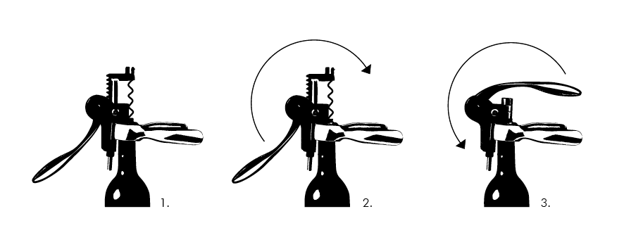 lever wine bottle opener how to use