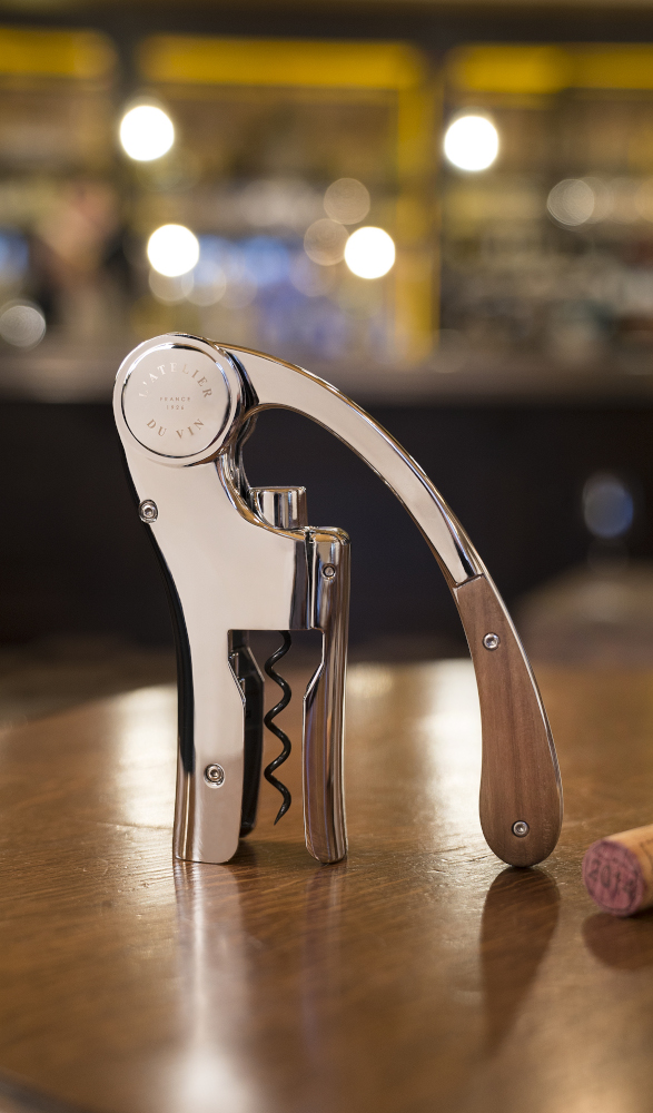 Oeno Motion Wood & Chrome vertical lever corkscrew on bar