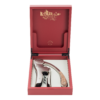 Lever corkscrew in its red wooden case