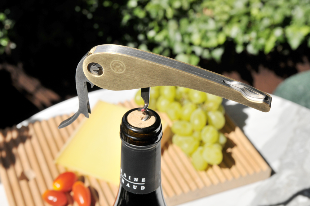 Soft machine brass corkscrew details view from top