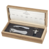 Champagne wine tasting box and sommelier corkscrew